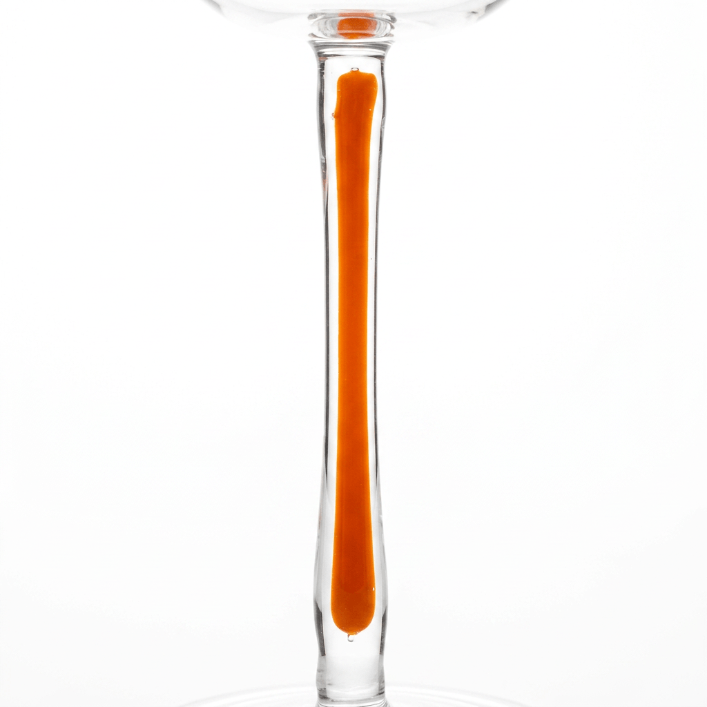 Universal-Weinglas Orange, Detailansicht des orangefarbenen Stiels