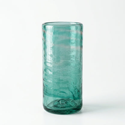 Lafiore Tube Tumbler Mare Grün, mundgeblasenes Trinkglas aus recyceltem Glas, Mallorca