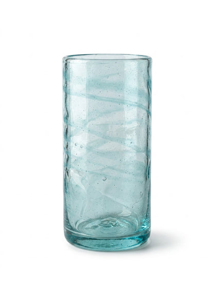 Lafiore Tube Tumbler Mare Türkis, mundgeblasenes Trinkglas aus recyceltem Glas, Mallorca