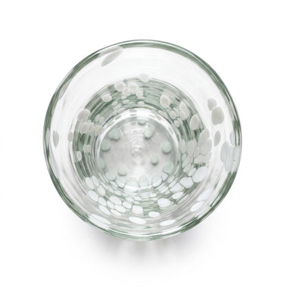 Lafiore Tube Tumbler Confetti Weiß, mundgeblasenes Trinkglas aus recyceltem Glas, Mallorca