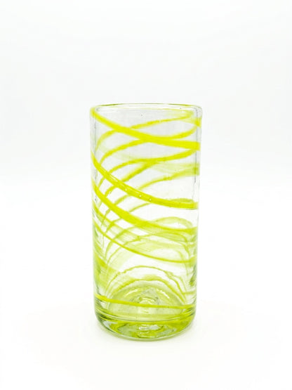 Lafiore Tube Tumbler Mare Gelb, mundgeblasenes Trinkglas aus recyceltem Glas, Mallorca