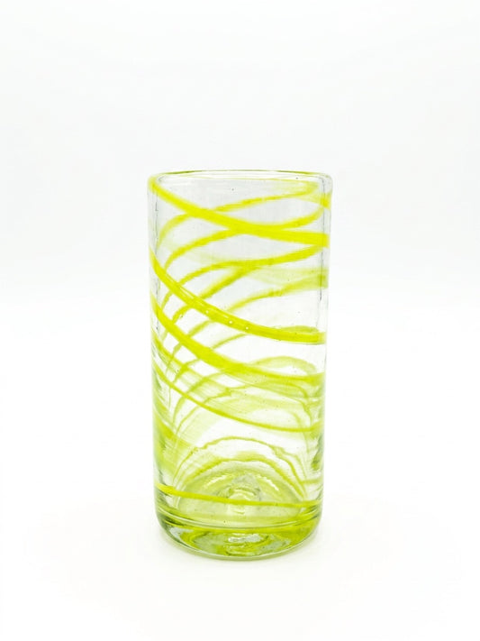 Lafiore Tube Tumbler Mare Gelb, mundgeblasenes Trinkglas aus recyceltem Glas, Mallorca