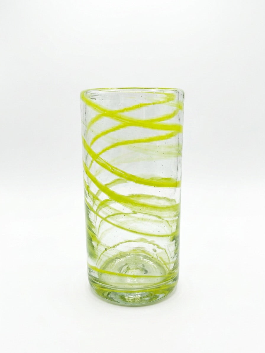Lafiore Tube Tumbler Mare Gelb, mundgeblasenes Trinkglas aus recyceltem Glas, Mallorca