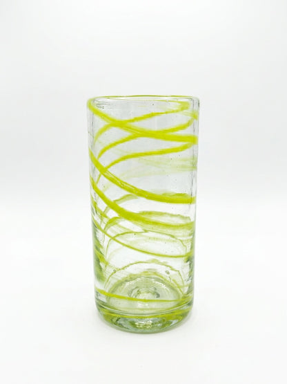 Lafiore Tube Tumbler Mare Gelb, mundgeblasenes Trinkglas aus recyceltem Glas, Mallorca
