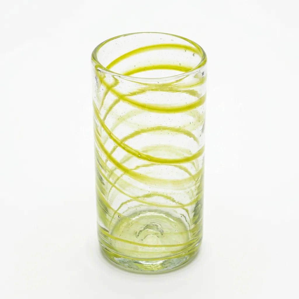Lafiore Tube Tumbler Mare Gelb, mundgeblasenes Trinkglas aus recyceltem Glas, Mallorca