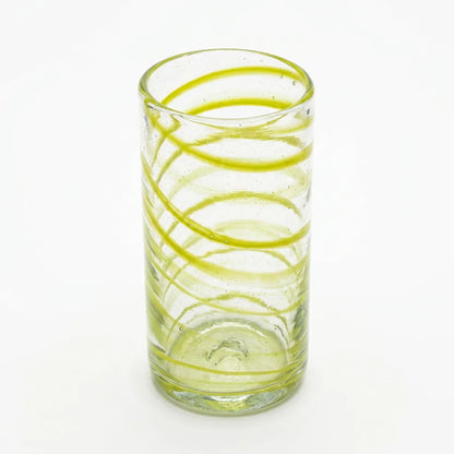 Lafiore Tube Tumbler Mare Gelb, mundgeblasenes Trinkglas aus recyceltem Glas, Mallorca